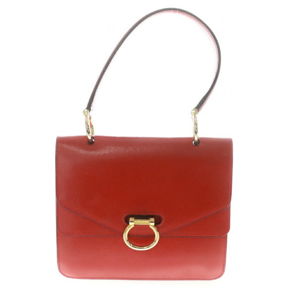 Celine Double Flap Top Handle Handbag Red Leather - Picture 1 of 6